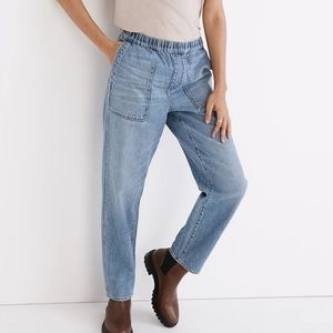 Madewell Pull-On Relaxed Jeans in Beswick Wash. Petite size Small. NWT!